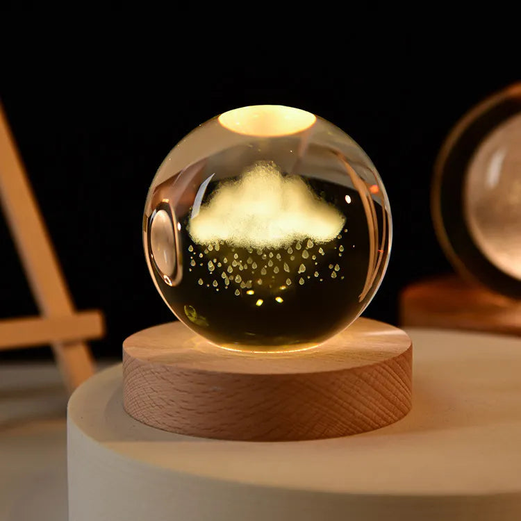 Lampe de Nuit en Verre - Lampe d'Ambiance LED USB