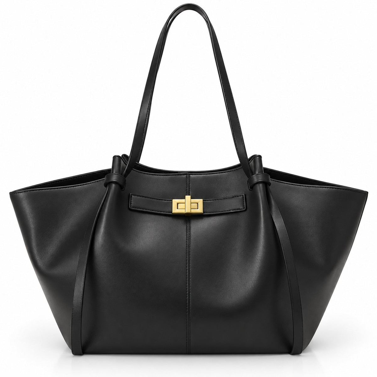 Sac Fourre-Tout Femme en PU - Fermeture Éclair avec Doublure Polyester et Détails Dorés