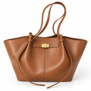 Sac Fourre-Tout Femme en PU - Fermeture Éclair avec Doublure Polyester et Détails Dorés