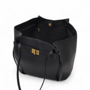Sac Fourre-Tout Femme en PU - Fermeture Éclair avec Doublure Polyester et Détails Dorés