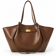 Sac Fourre-Tout Femme en PU - Fermeture Éclair avec Doublure Polyester et Détails Dorés