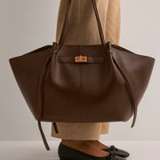 Sac Fourre-Tout Femme en PU - Fermeture Éclair avec Doublure Polyester et Détails Dorés