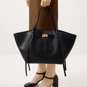 Sac Fourre-Tout Femme en PU - Fermeture Éclair avec Doublure Polyester et Détails Dorés