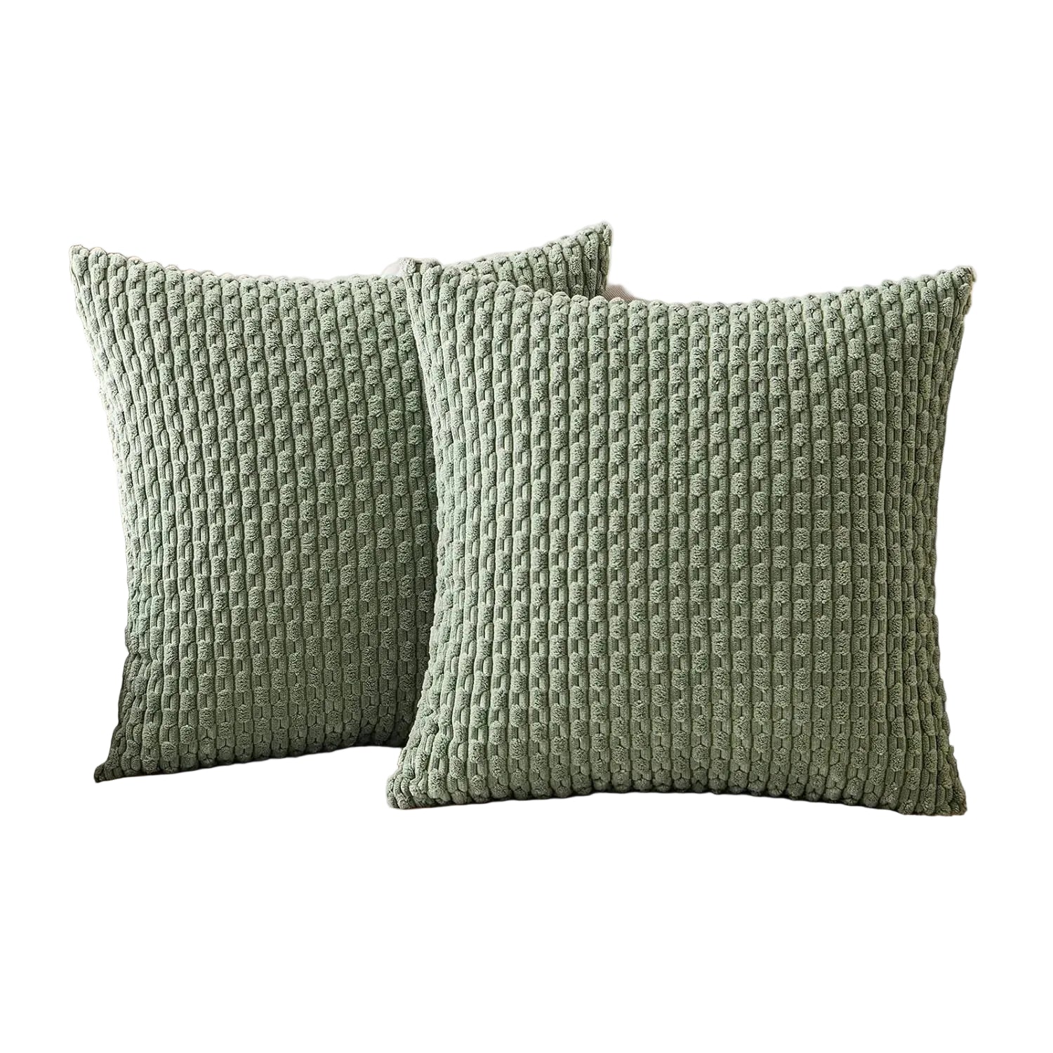 Housse de Coussin en Velours Côtelé - Housse Texturée pour Canapé, Lit et Fauteuil