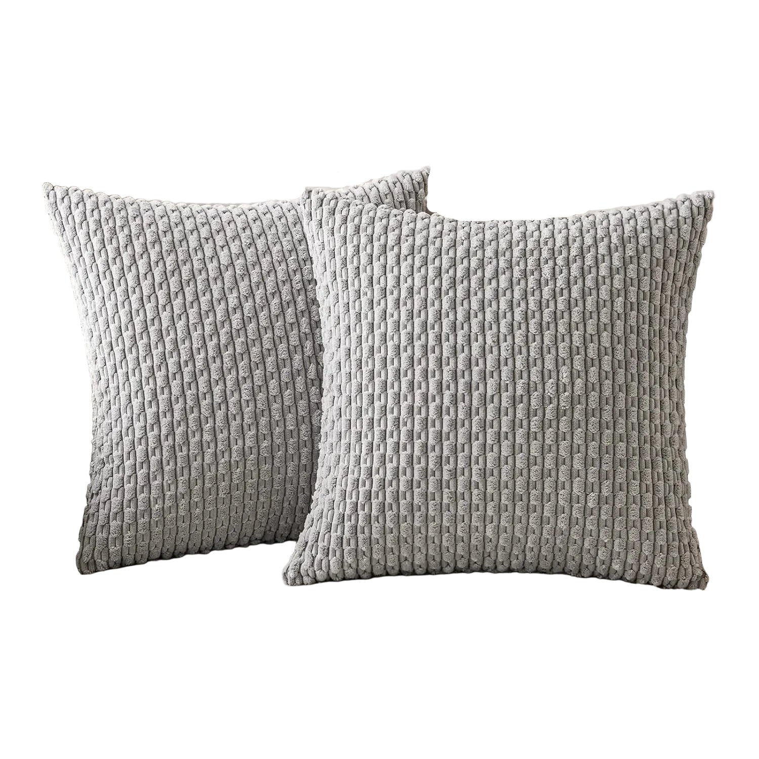 Housse de Coussin en Velours Côtelé - Housse Texturée pour Canapé, Lit et Fauteuil