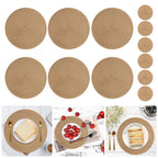 Sets de Table Tressés - 12 Sous-verres Ronds Antidérapants et Résistants à la Chaleur