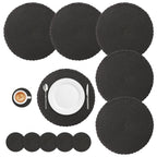 Sets de Table Tressés - 12 Sous-verres Ronds Antidérapants et Résistants à la Chaleur