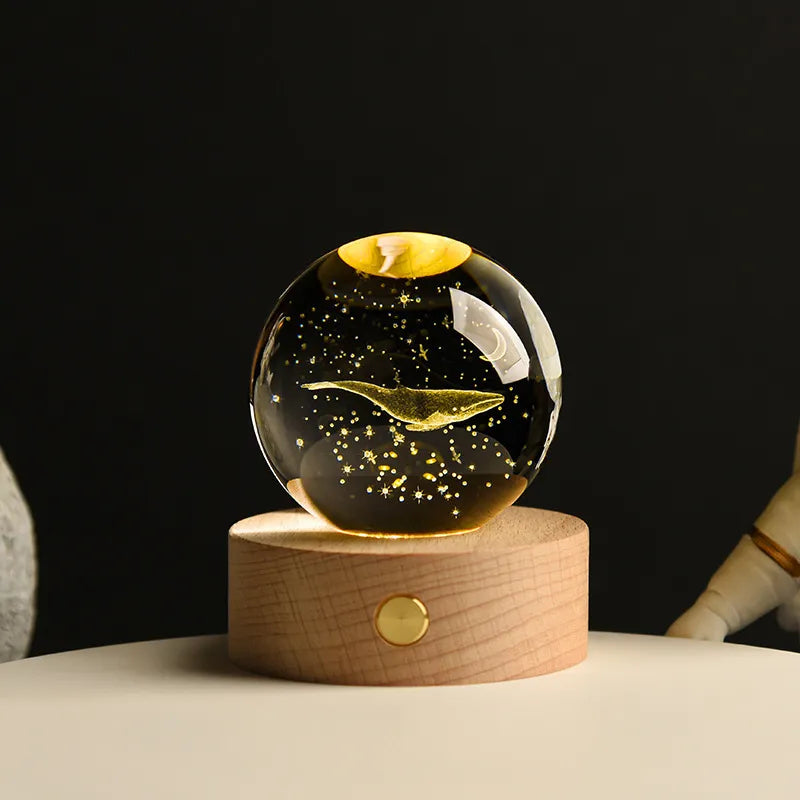 Lampe de Nuit en Verre - Lampe d'Ambiance LED USB