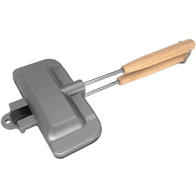 Grille-Sandwich Double Face - Appareil de Camping Antiadhésif en Aluminium Moulé