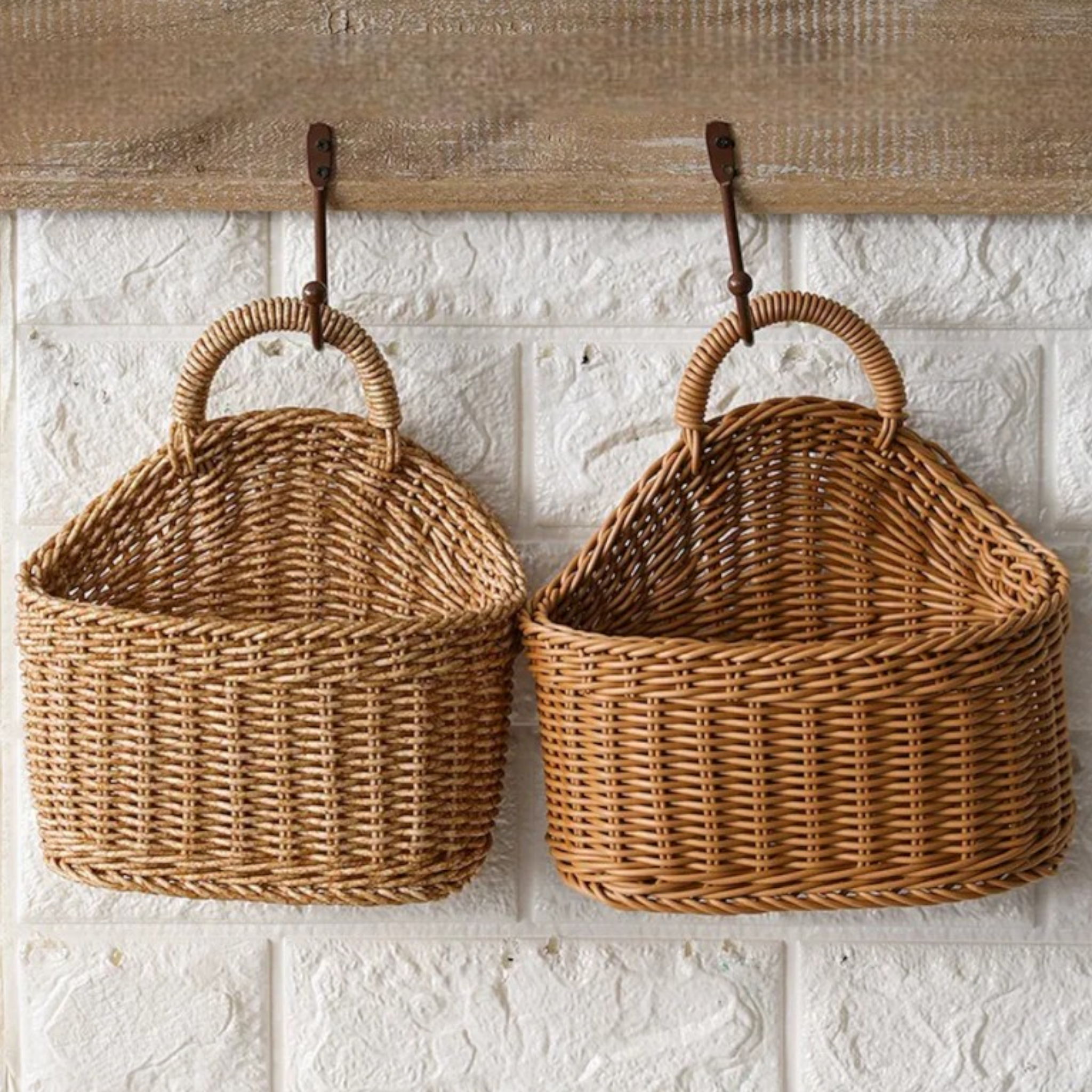 Panier de Rangement Tressé à la Main - Panier Naturel pour Organisation Murale et Domestique