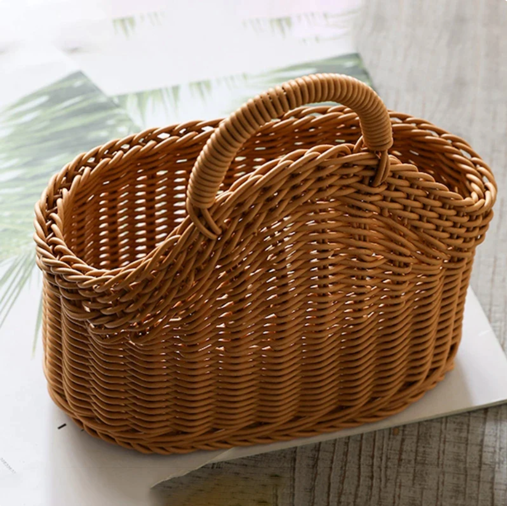 Panier de Rangement Tressé à la Main - Panier Naturel pour Organisation Murale et Domestique