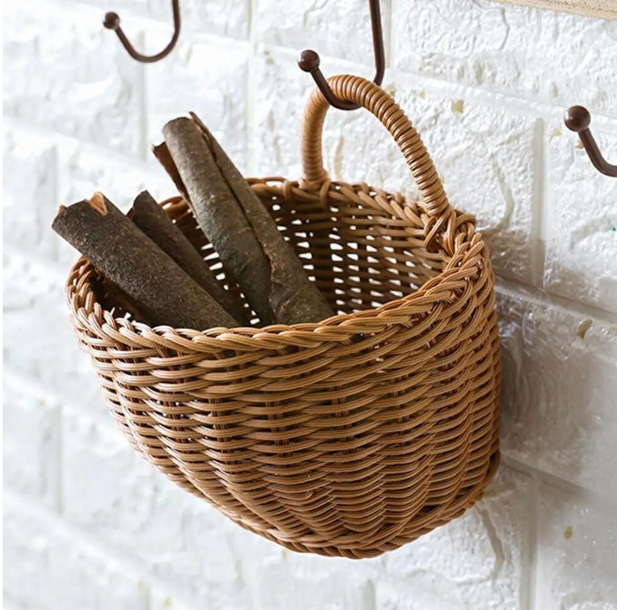 Panier de Rangement Tressé à la Main - Panier Naturel pour Organisation Murale et Domestique