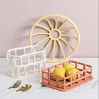 Bol à Fruits Décoratif - Bol de Service en Résine Blanche pour Fruits et Décoration de Table