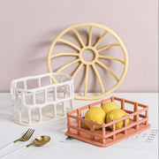 Bol à Fruits Décoratif - Bol de Service en Résine Blanche pour Fruits et Décoration de Table
