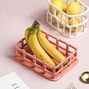 Bol à Fruits Décoratif - Bol de Service en Résine Blanche pour Fruits et Décoration de Table