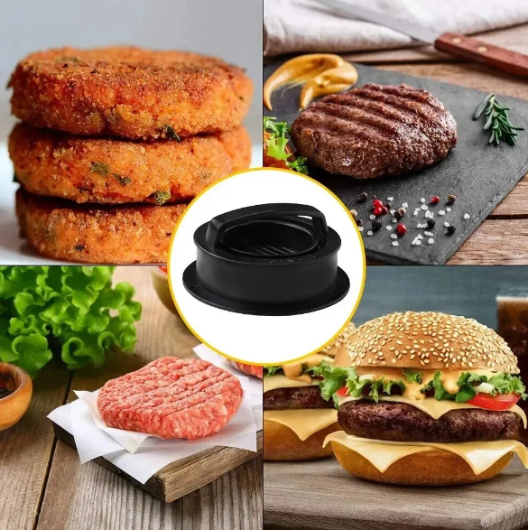 Presse à Burger 3-en-1 - Moule à Galettes pour Burgers de Viande, Légumes et Poisson