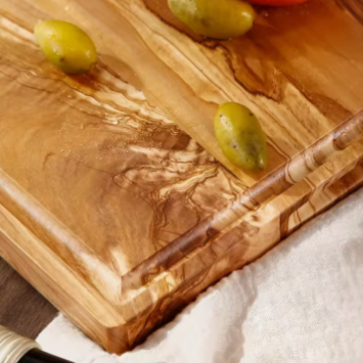 Planche à Découper en Bois - Planche Rectangulaire avec Rigole à Jus
