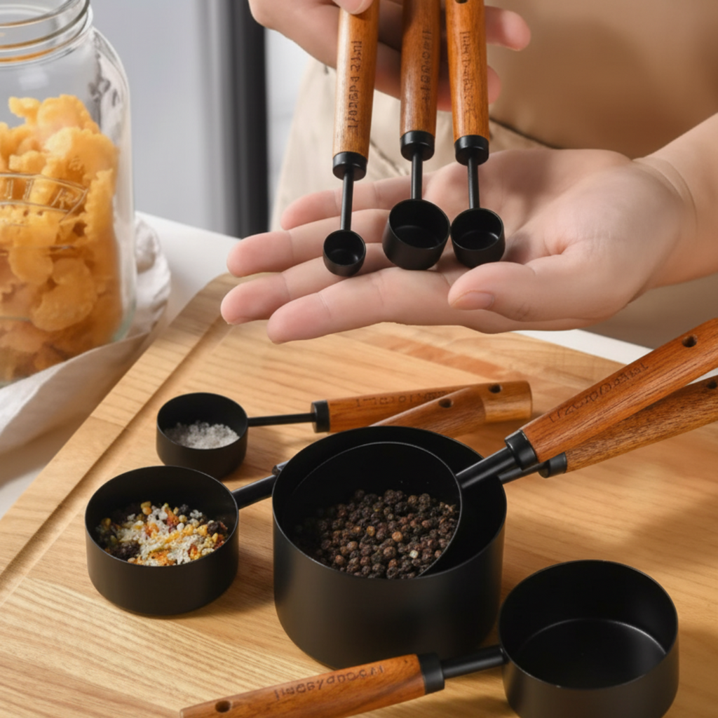 Cuillères Doseuses en Acier Inoxydable - Ensemble de 8 Pièces pour Cuisine et Pâtisserie