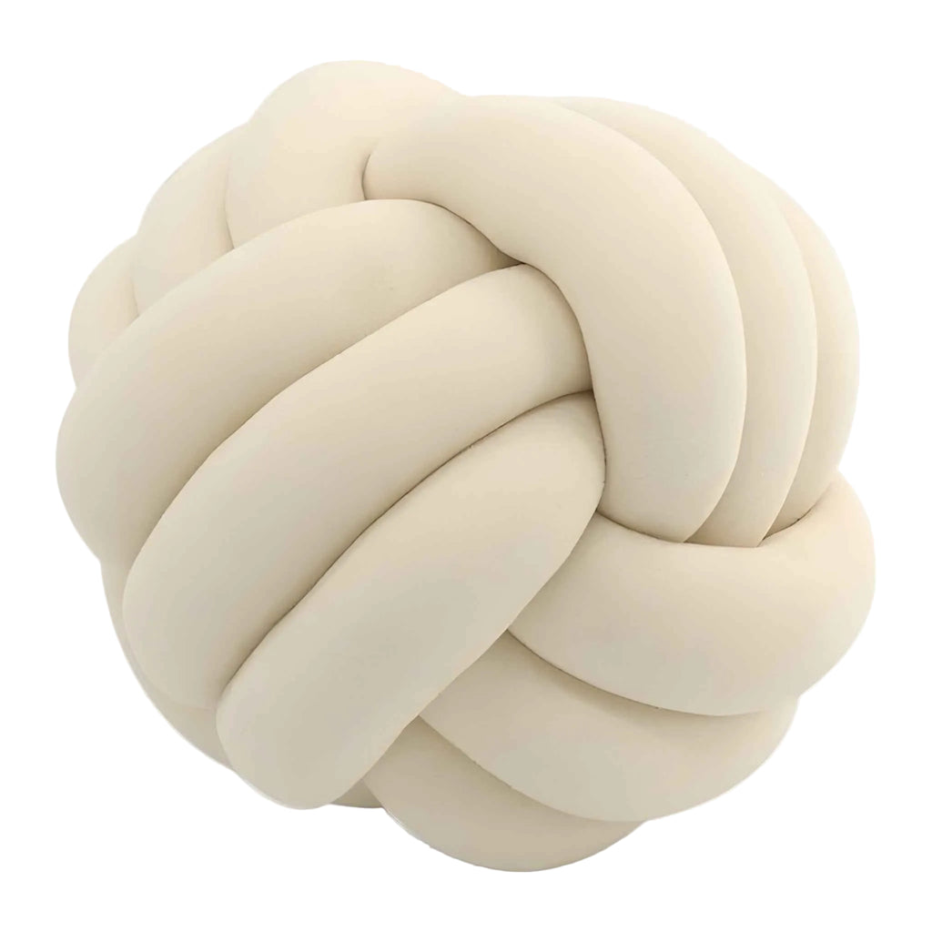 Coussin Rond en Peluche - Coussin Décoratif Noué avec Rembourrage en Coton PP
