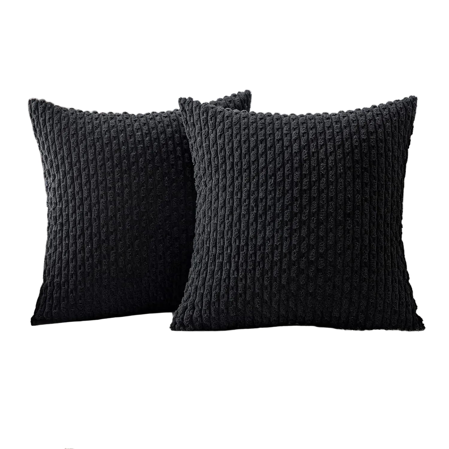 Housse de Coussin en Velours Côtelé - Housse Texturée pour Canapé, Lit et Fauteuil