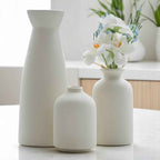 Ensemble de 3 Vases en Céramique - Vases Décoratifs Mats en Trois Tailles