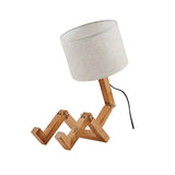 Lampe de Bureau Robot en Bois - Lampe de Lecture et Décoration Intérieure