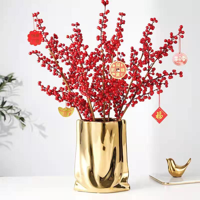 Vase Réfléchissant Argenté - Vase Décoratif en Céramique avec Finition en Électroplaqué