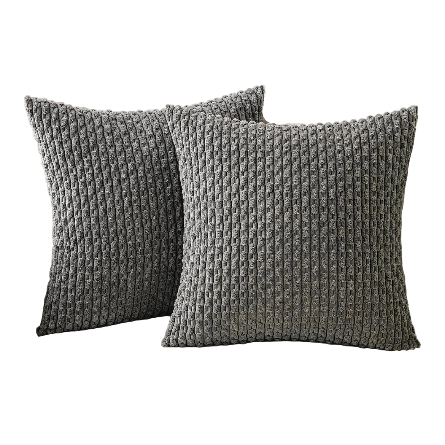 Housse de Coussin en Velours Côtelé - Housse Texturée pour Canapé, Lit et Fauteuil