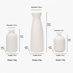 Ensemble de 3 Vases en Céramique - Vases Décoratifs Mats en Trois Tailles