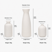Ensemble de 3 Vases en Céramique - Vases Décoratifs Mats en Trois Tailles