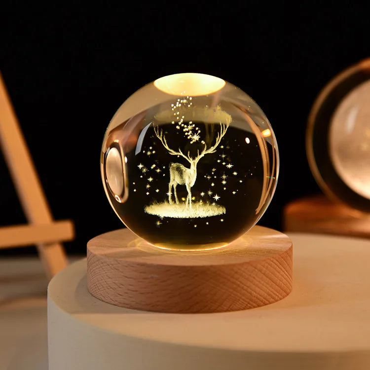 Lampe de Nuit en Verre - Lampe d'Ambiance LED USB