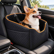 Siège Auto Surélevé pour Chien - Sangles Réglables et Housse Amovible