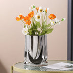 Vase Réfléchissant Argenté - Vase Décoratif en Céramique avec Finition en Électroplaqué