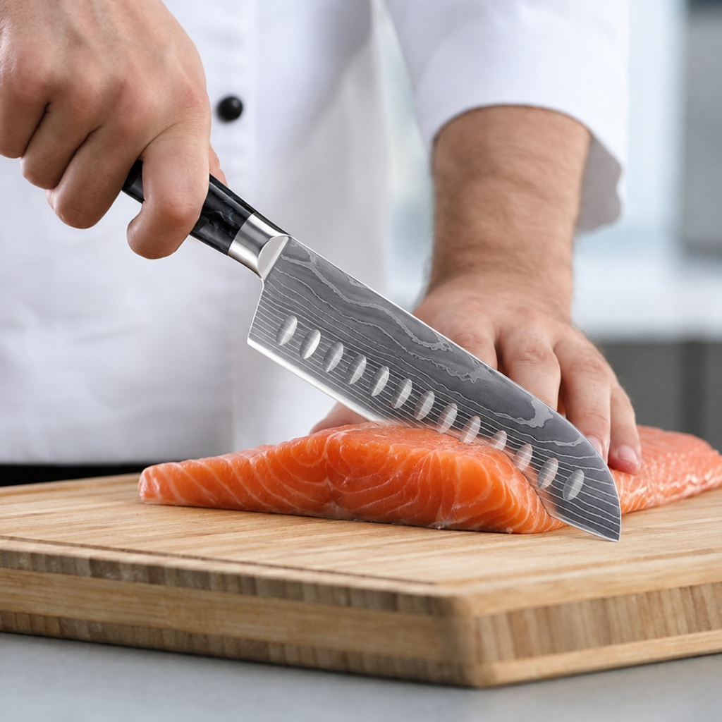 Couteaux de Cuisine en Acier - À l'Unité ou en Set de 8 avec Poignées Ergonomiques