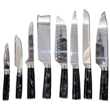 Couteaux de Cuisine en Acier - À l'Unité ou en Set de 8 avec Poignées Ergonomiques