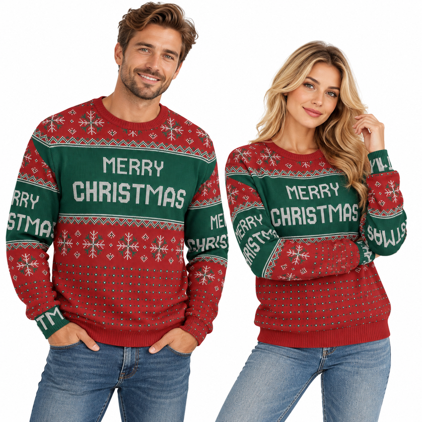 Sweatshirt Unisexe à Flocons de Neige - Impression 3D et Col Rond pour Enfants et Adultes