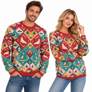 Sweatshirt Unisexe à Flocons de Neige - Impression 3D et Col Rond pour Enfants et Adultes