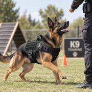 Harnais de chien tactique | Gilet ajustable en nylon 1050D | D-Ring avant, poignée de contrôle & système