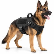 Harnais de chien tactique | Gilet ajustable en nylon 1050D | D-Ring avant, poignée de contrôle & système