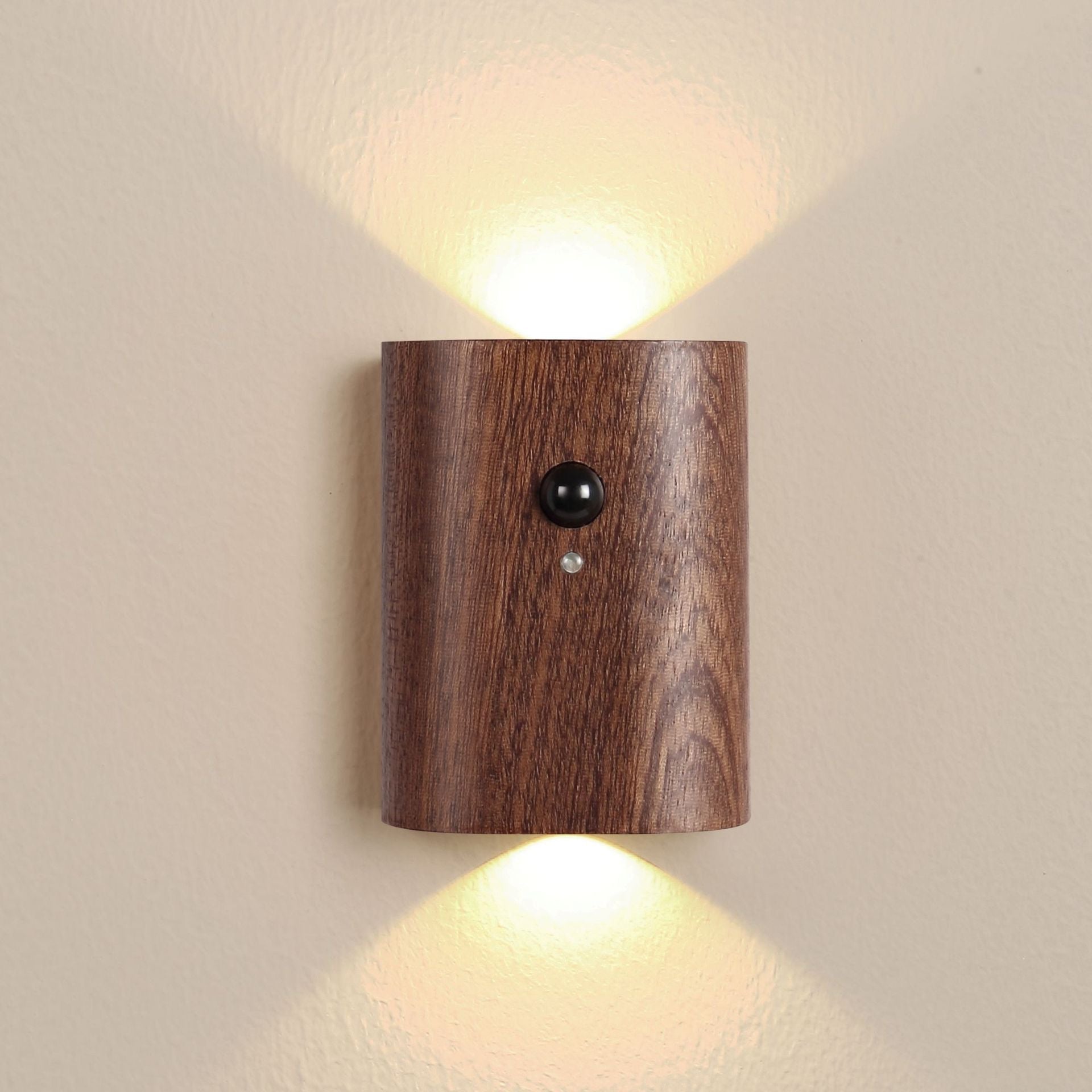 Applique Murale en Bois et Métal - Lampe Intérieure Compatible E27