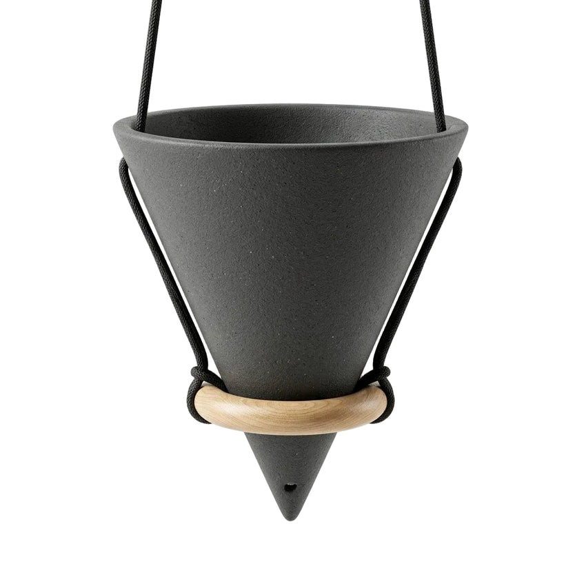 Vase Suspendu en Céramique - Finition Émaillée avec Suspension en Corde pour Intérieur et Extérieur