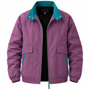 Veste Bomber à Col Montant - Coupe Décontractée avec Fermeture Éclair Intégrale