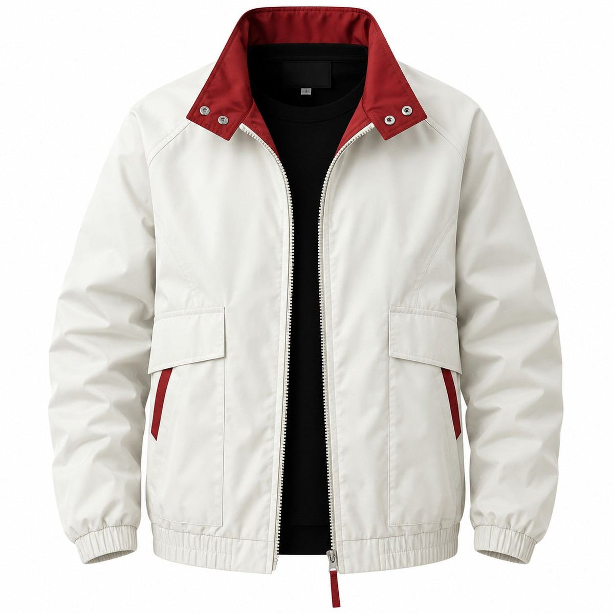 Veste Bomber à Col Montant - Coupe Décontractée avec Fermeture Éclair Intégrale