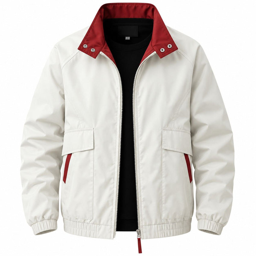 Veste Bomber à Col Montant - Coupe Décontractée avec Fermeture Éclair Intégrale