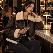 Veste Ceinturée Vintage pour Femme - Modèle Marron à Manches Longues avec Taille Ajustable pour Automne et Hiver