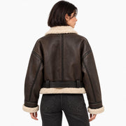 Veste Ceinturée Vintage pour Femme - Modèle Marron à Manches Longues avec Taille Ajustable pour Automne et Hiver