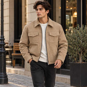 Veste Décontractée Multipoches pour Homme - Fermeture Éclair Frontale pour le Printemps et l'Automne