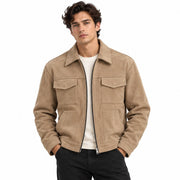 Veste Décontractée Multipoches pour Homme - Fermeture Éclair Frontale pour le Printemps et l'Automne