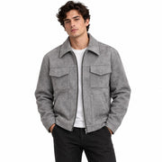 Veste Décontractée Multipoches pour Homme - Fermeture Éclair Frontale pour le Printemps et l'Automne