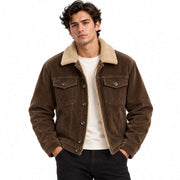 Veste Homme en Velours Côtelé de Coton - Doublure Matelassée et Coupe Décontractée pour Automne et Hiver